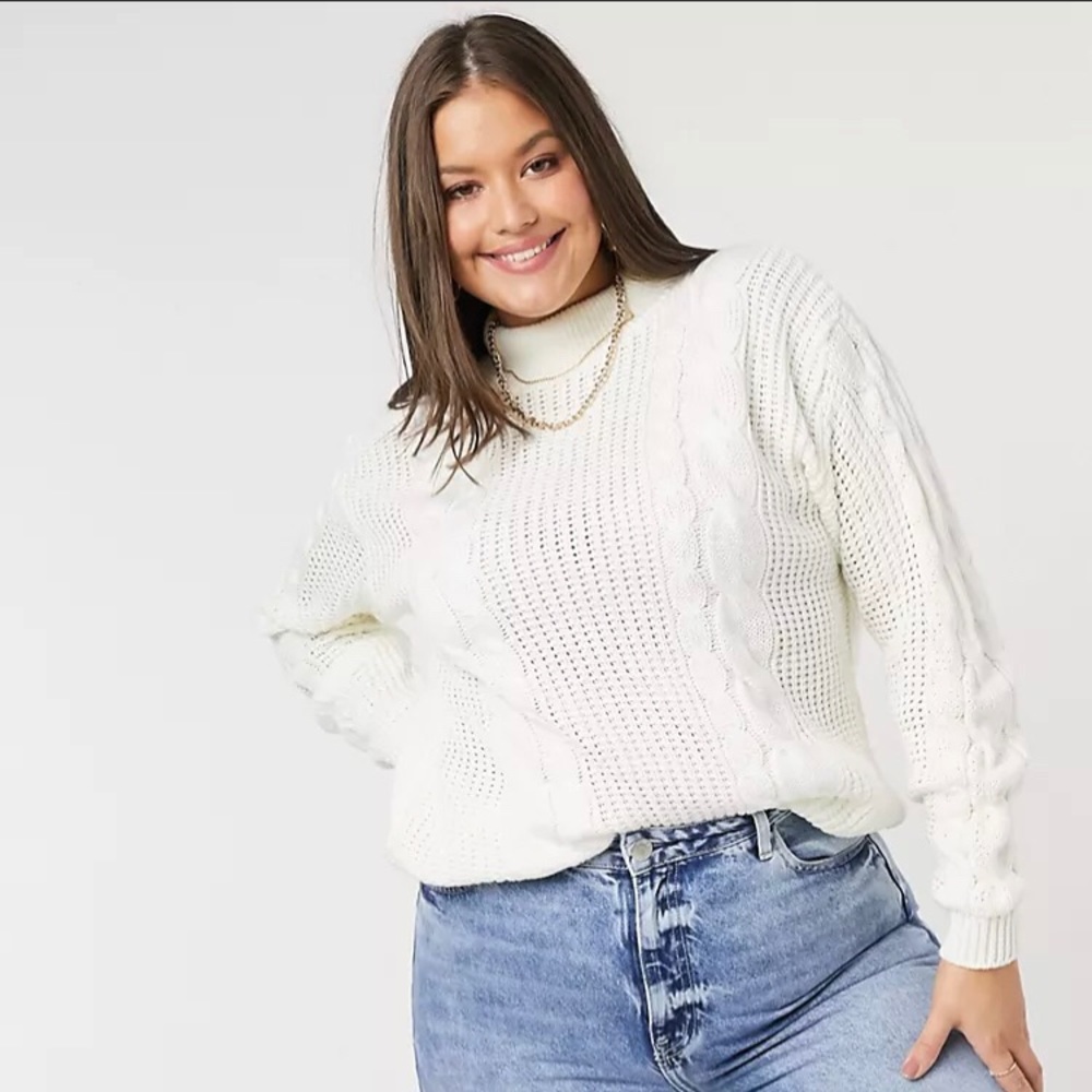 NWT White Chunky Knit Sweater